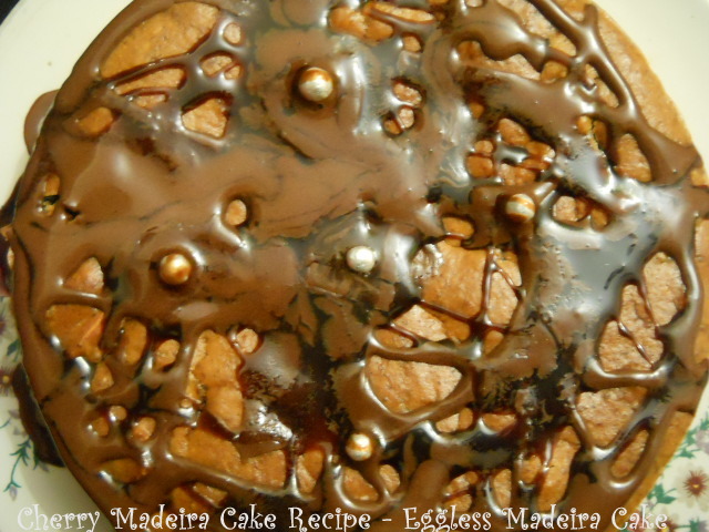 Cherry Madeira Cake Recipe - Eggless Madeira Cake