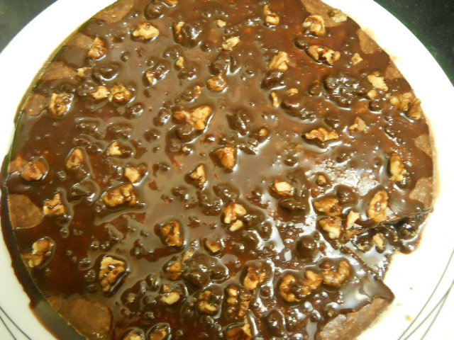 Eggless Chocolate Cheesecake - Chocolate Cheesecake with Nutella