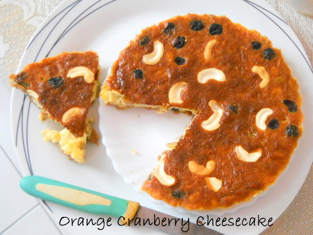 Classic Orange Cranberry Cheesecake