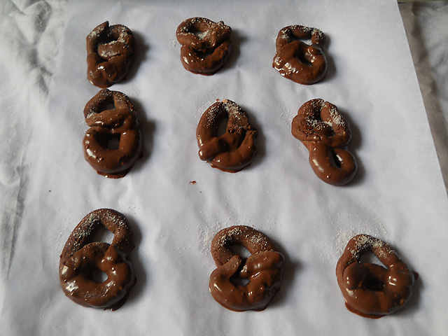 Dark Chocolate Dipped Pretzels