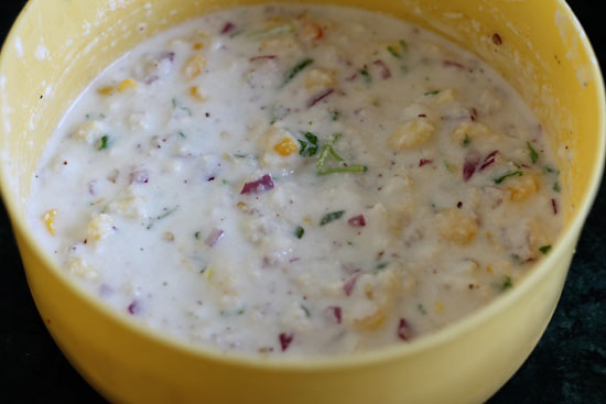 Masala Paniyaram with cheese and corn recipe 