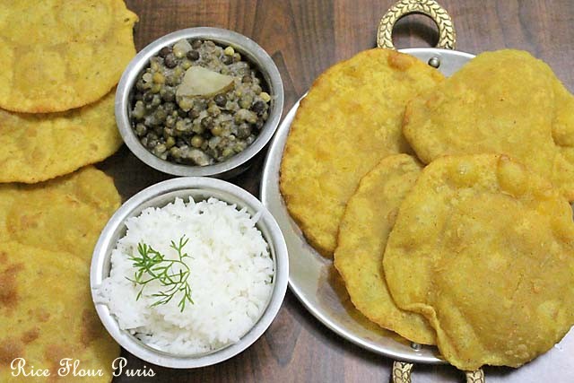 Goan Rice Flour Poori – Rice Flour Poori recipe |  Rice Flour Puffed Breads