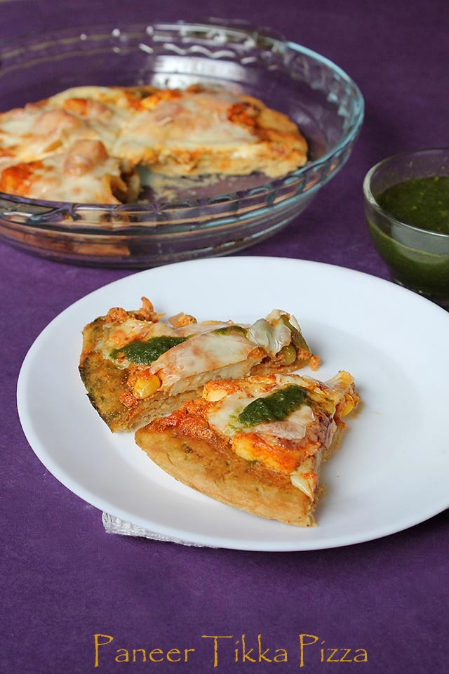 Paneer Tikka Pizza Recipe, How to make Paneer Tikka Pizza from scratch
