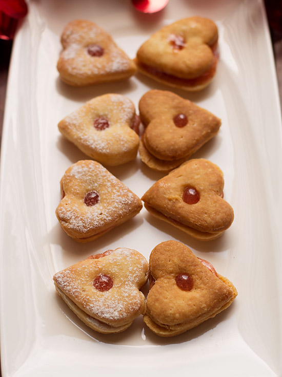 Eggless Jam Filled Cookies Recipe 